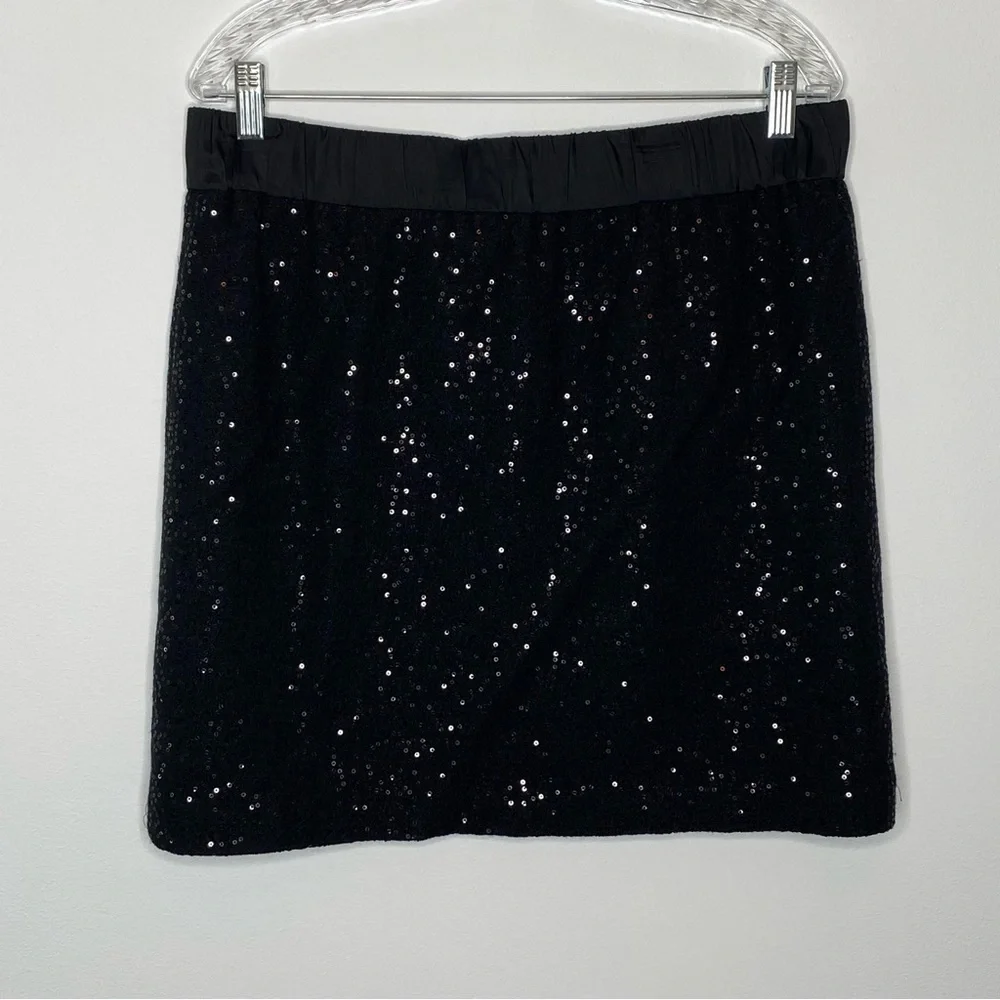 Loft Black Sequin Wool Blend Skirt